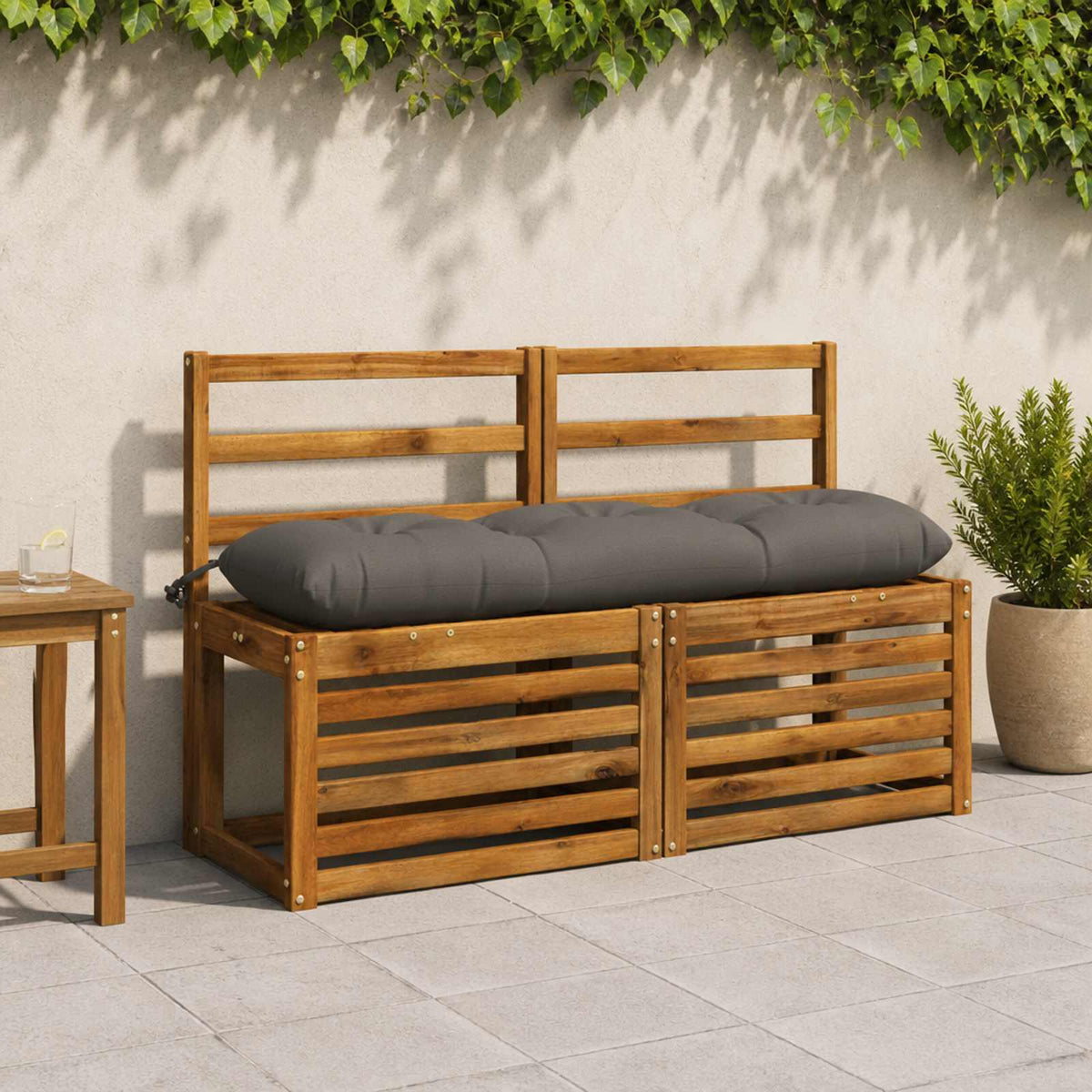 Bankkussen VIANEN 100% Polyester Grijs 110 x 30 x 12 cm