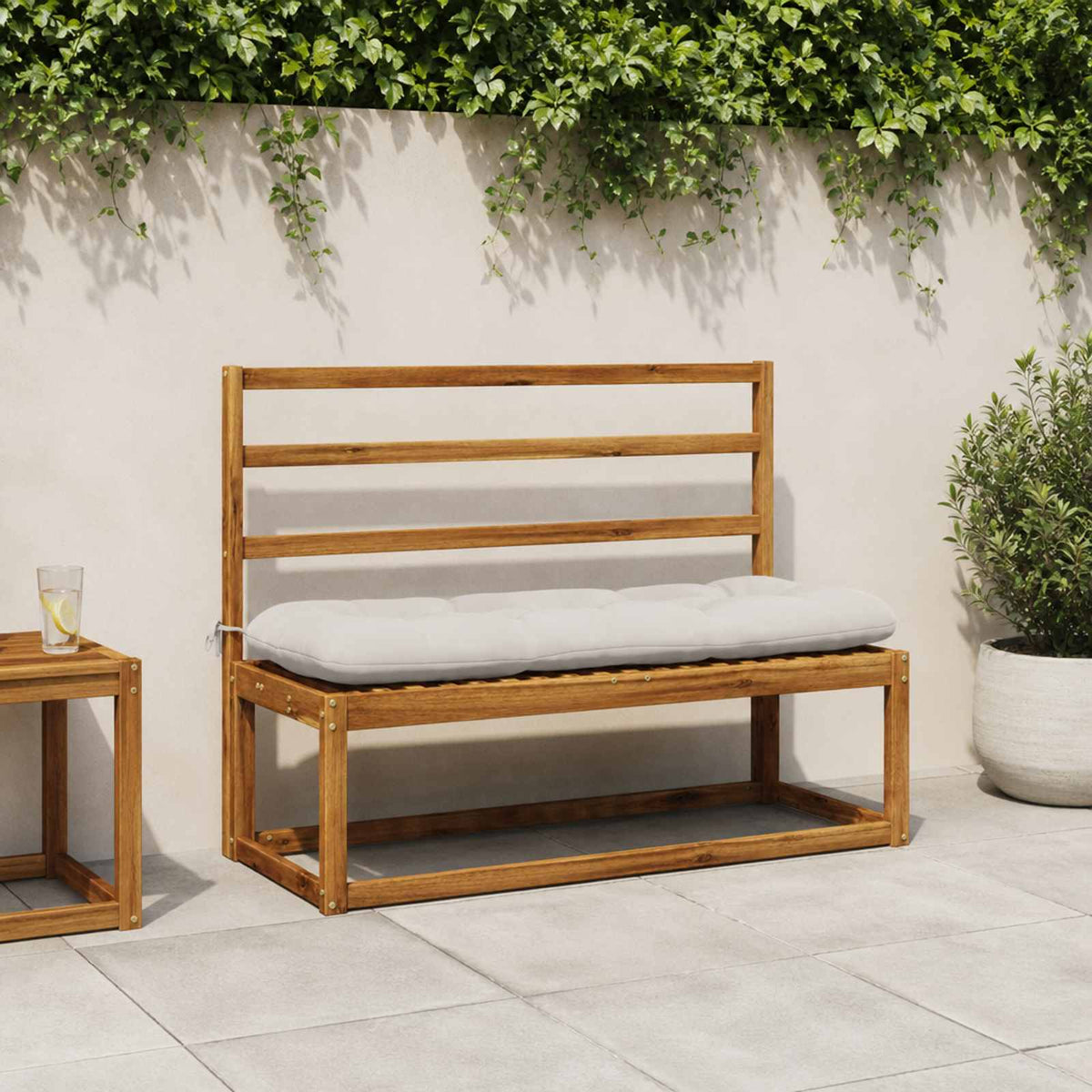 2-delige Bankkussens VIANEN 100% Polyester Wit 110 x 40 x 12 cm