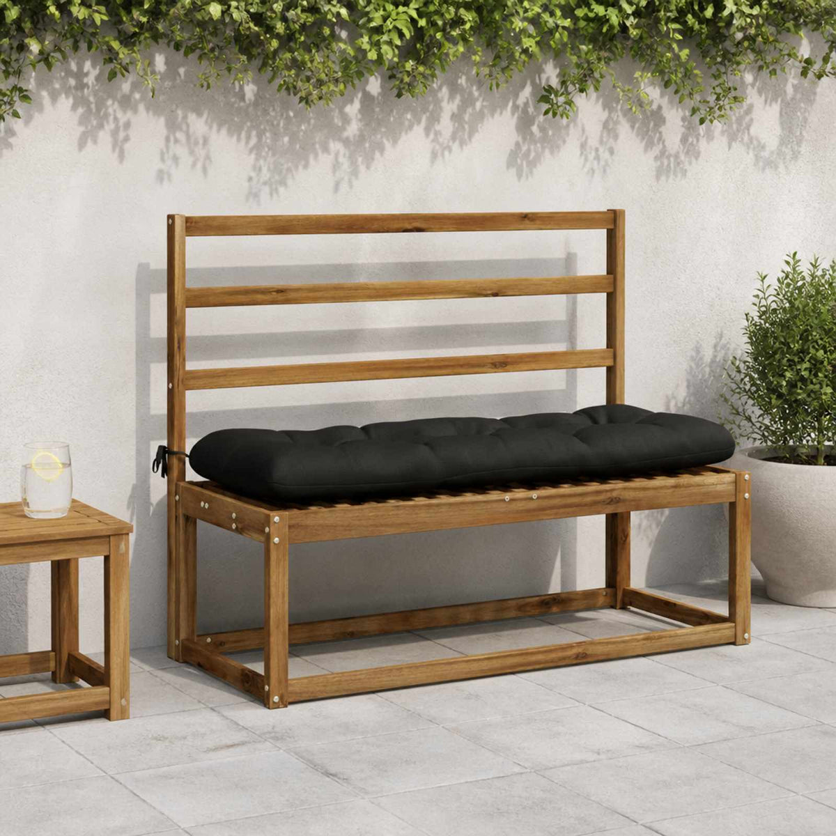 Bankkussen VIANEN 100% Polyester Zwart 100 x 40 x 12 cm