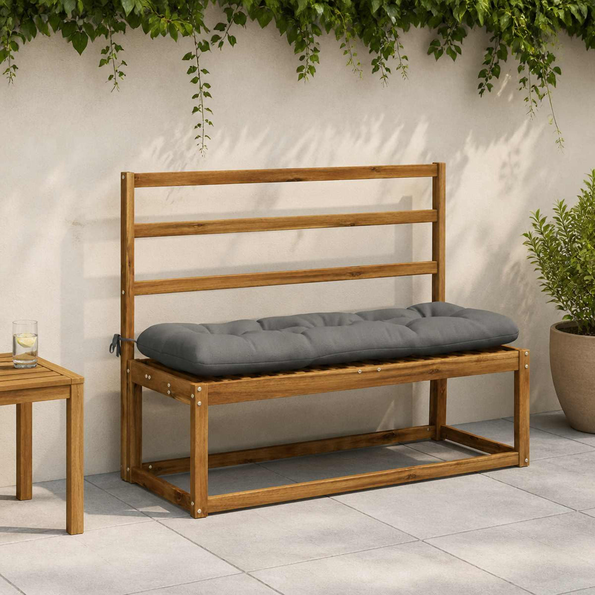 Bankkussen VIANEN 100% Polyester Grijs 100 x 40 x 12 cm