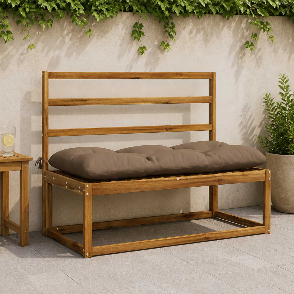 Bankkussen VIANEN 100% Polyester Taupe 110 x 50 x 12 cm