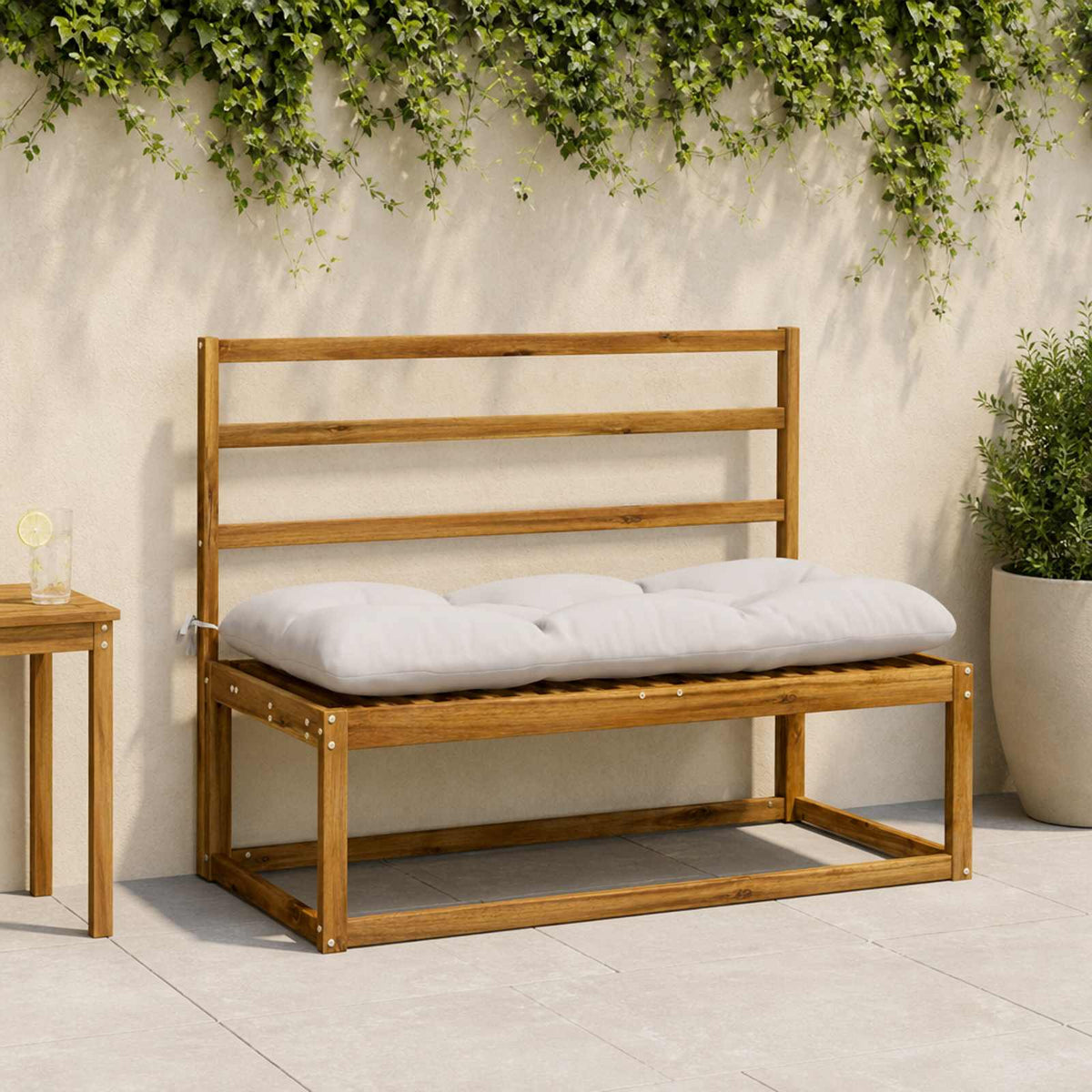 2-delige Bankkussens VIANEN 100% Polyester Wit 100 x 50 x 12 cm