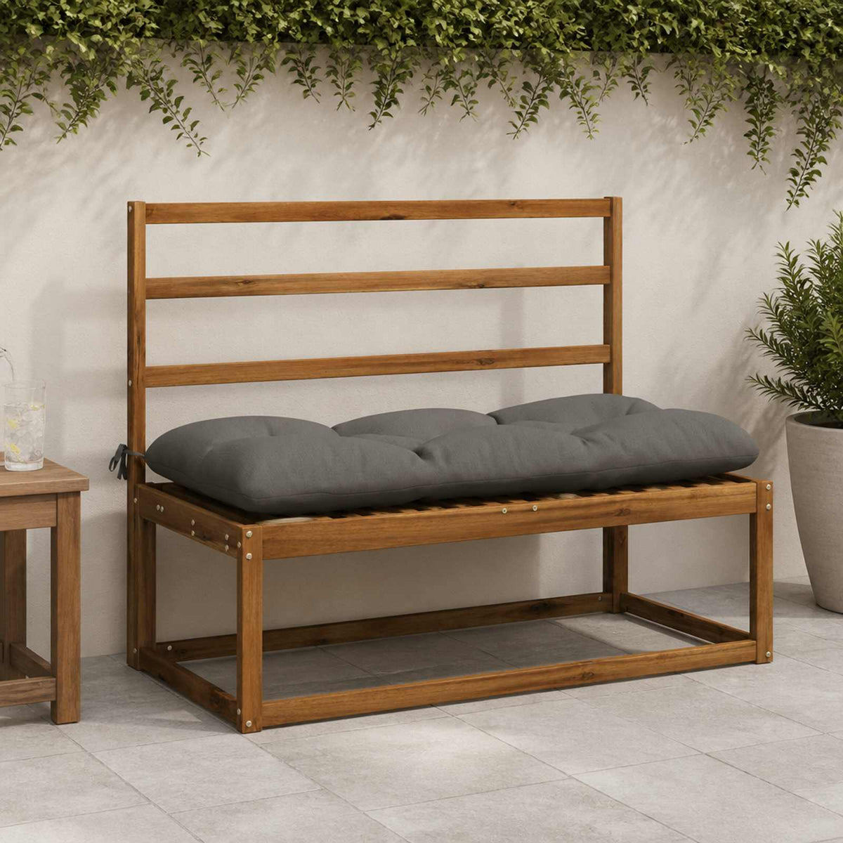 Bankkussen VIANEN 100% Polyester Grijs 100 x 50 x 12 cm