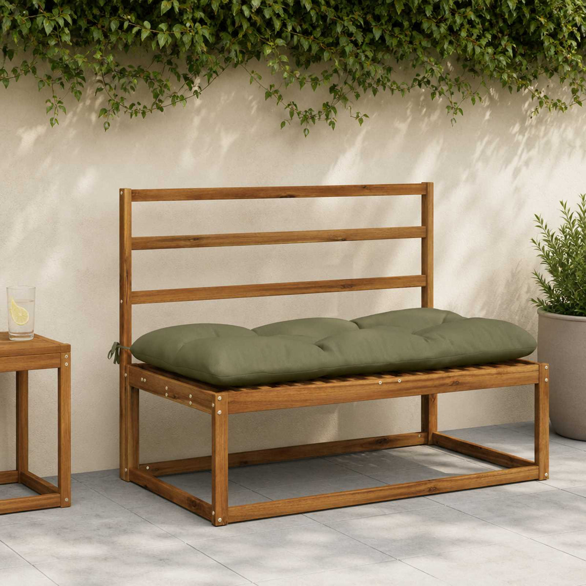 Bankkussen VIANEN 100% Polyester Olijfgroen 100 x 60 x 12 cm