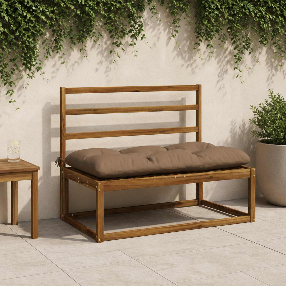Bankkussen VIANEN 100% Polyester Taupe 100 x 60 x 12 cm