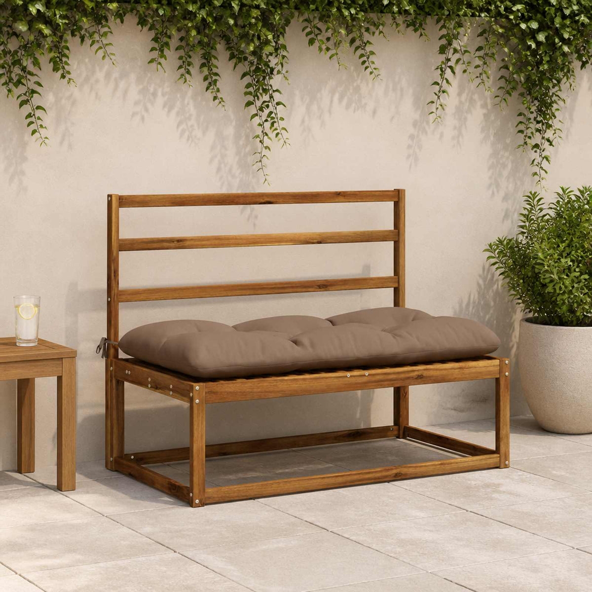 2-delige Bankkussens VIANEN 100% Polyester Taupe