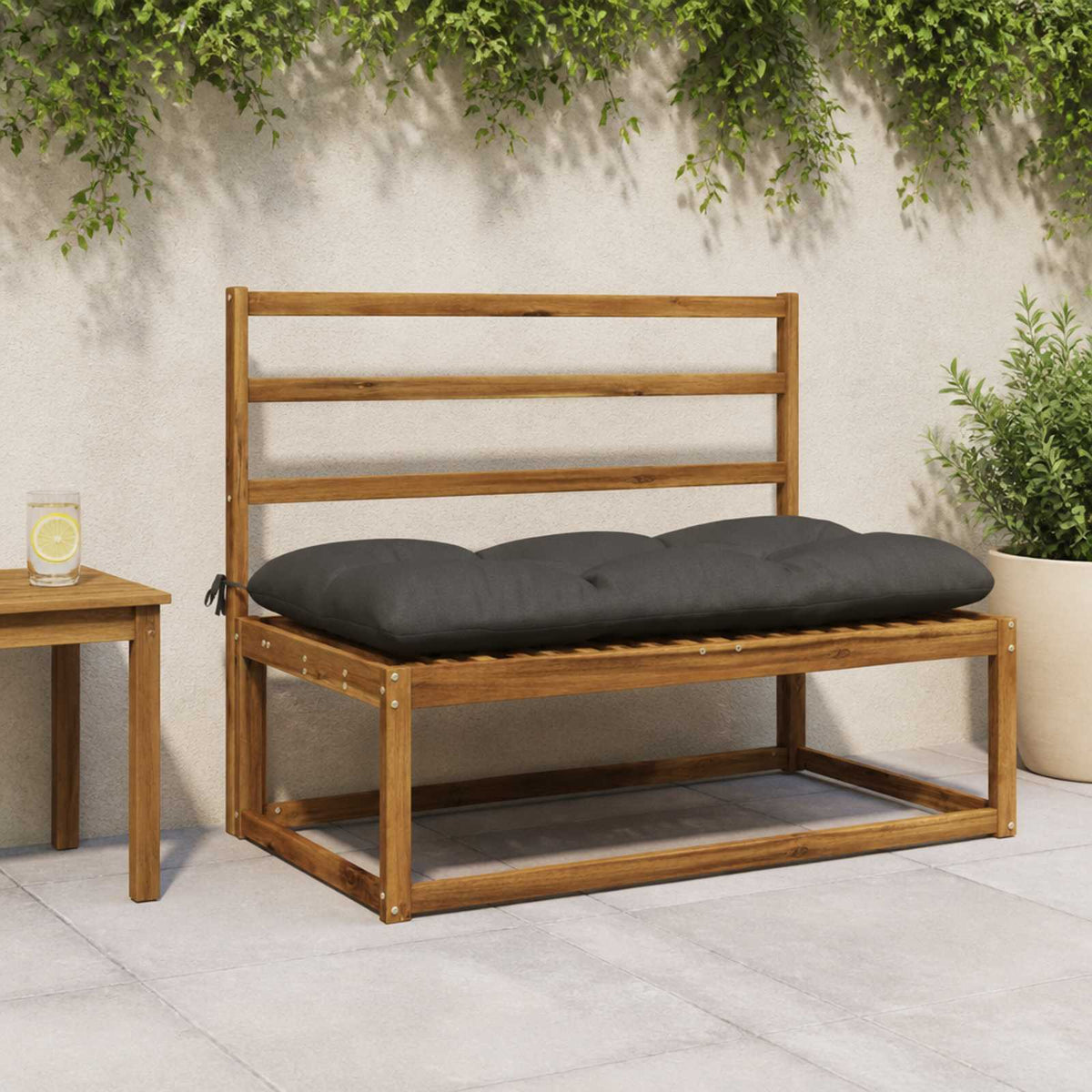 Bankkussen VIANEN 100% Polyester Antraciet 100 x 60 x 12 cm