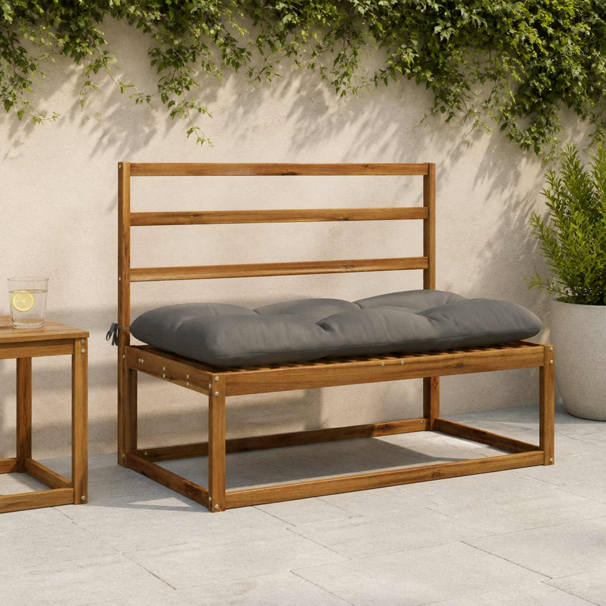 Bankkussen VIANEN 100% Polyester Grijs 100 x 60 x 12 cm