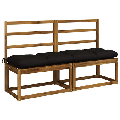 Bank Kussens VIANEN 2 st 100% Polyester Zwart 140 x 40 x 12 cm
