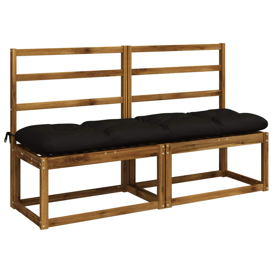 Bank Kussens VIANEN 2 st 100% Polyester Zwart 140 x 40 x 12 cm