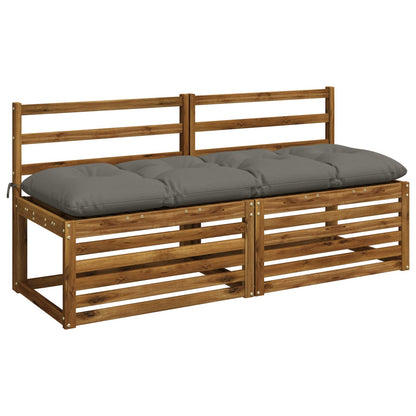 Bank Kussens VIANEN 2 st 100% Polyester Grijs 140 x 50 x 12 cm