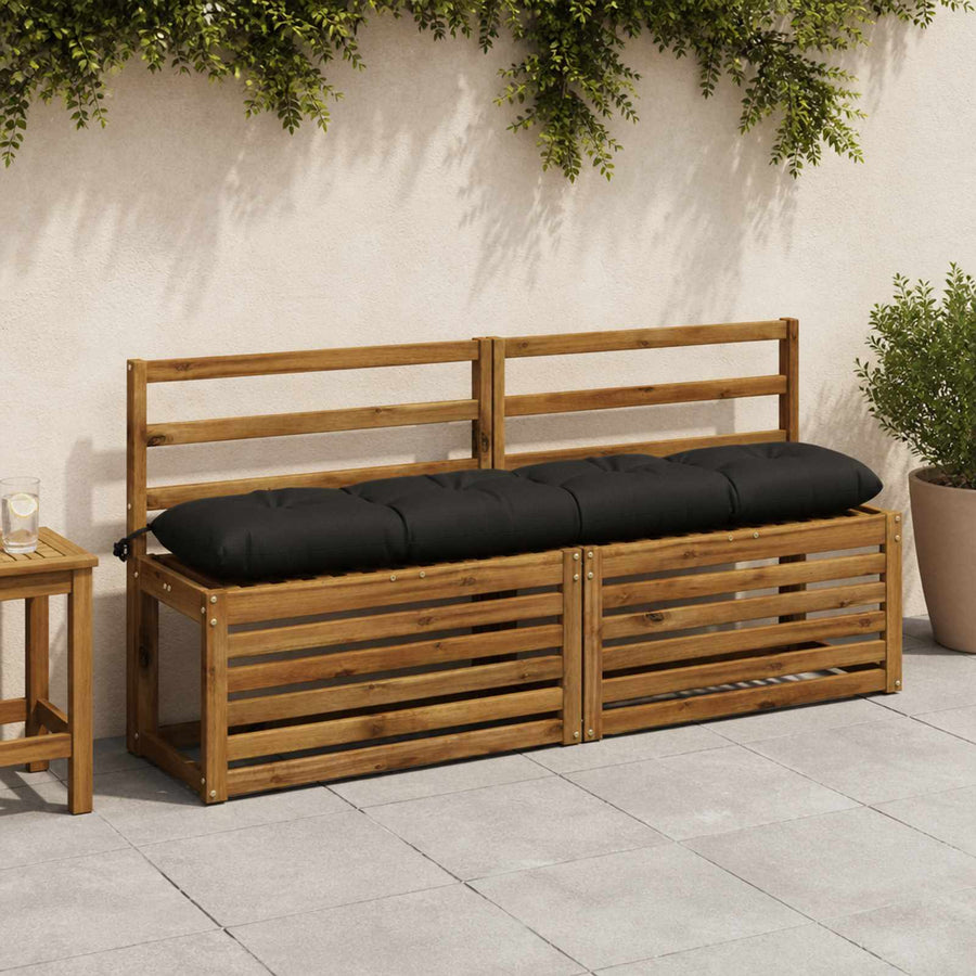Bank Kussens VIANEN 2 st 100% Polyester Zwart 160 x 30 x 12 cm