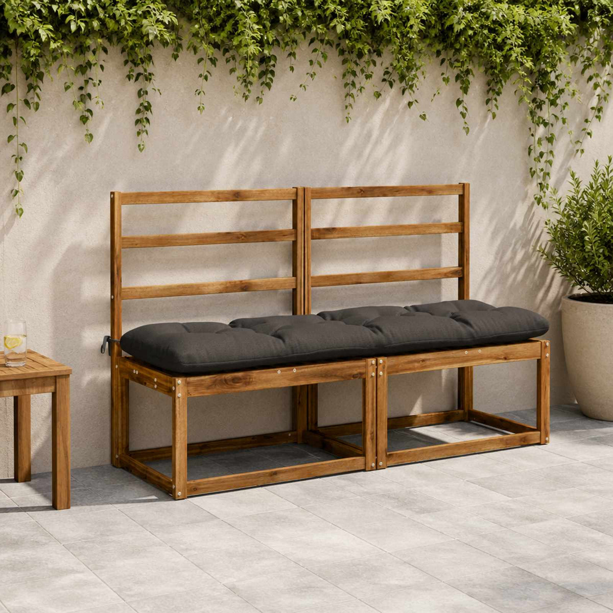 Bankkussen VIANEN 100% Polyester Antraciet 150 x 40 x 12 cm