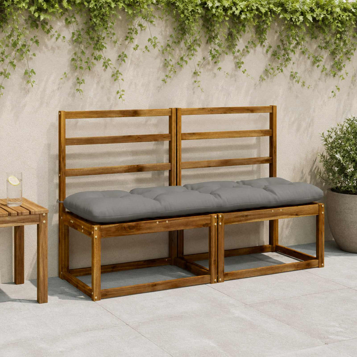 Bankkussen VIANEN 100% Polyester Grijs 150 x 40 x 12 cm
