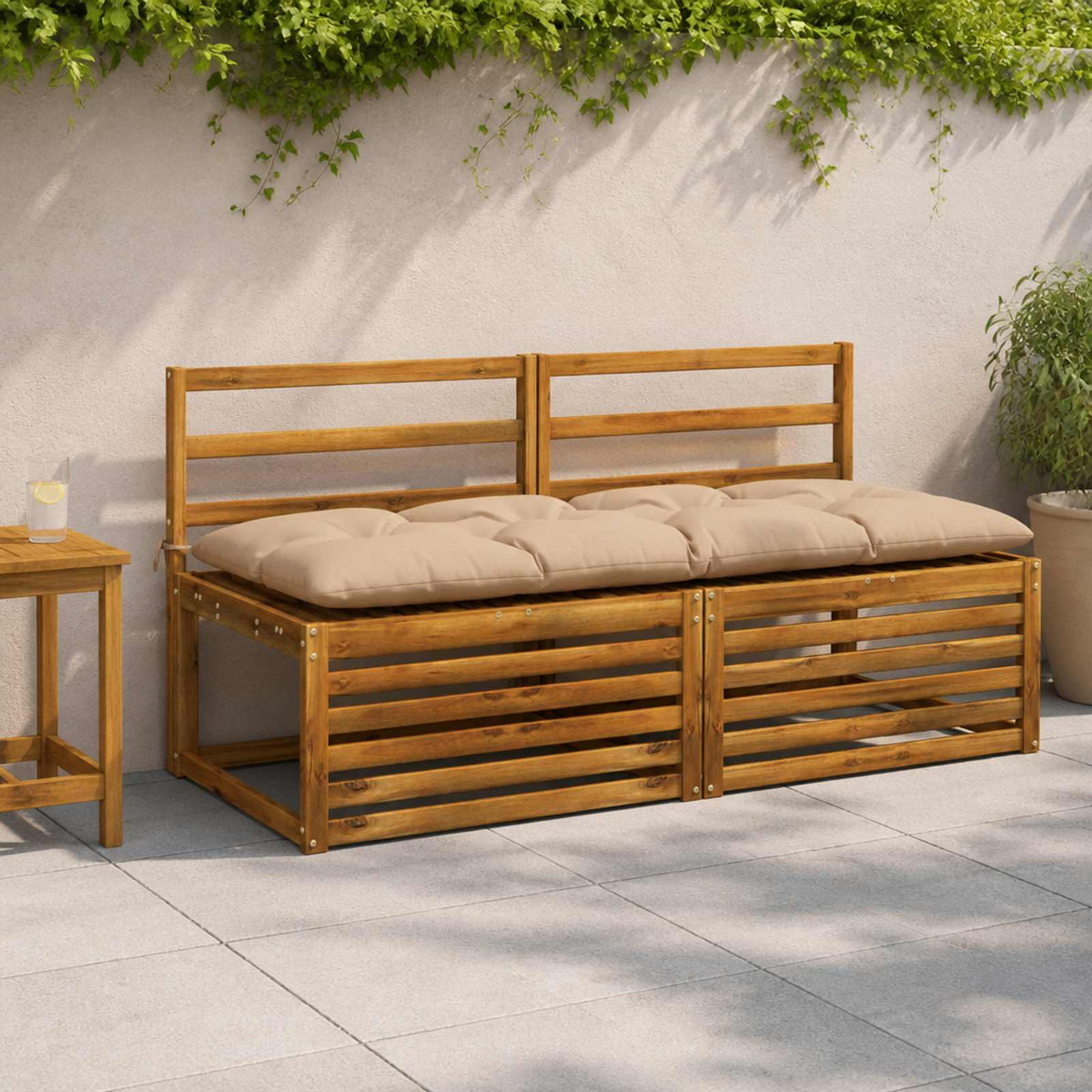 Bankkussen VIANEN 100% Polyester Zand 160 x 60 x 12 cm