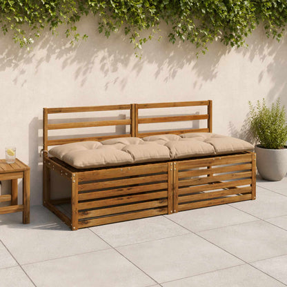 Bank Kussens VIANEN 2 st 100% Polyester Zand 160 x 60 x 12 cm
