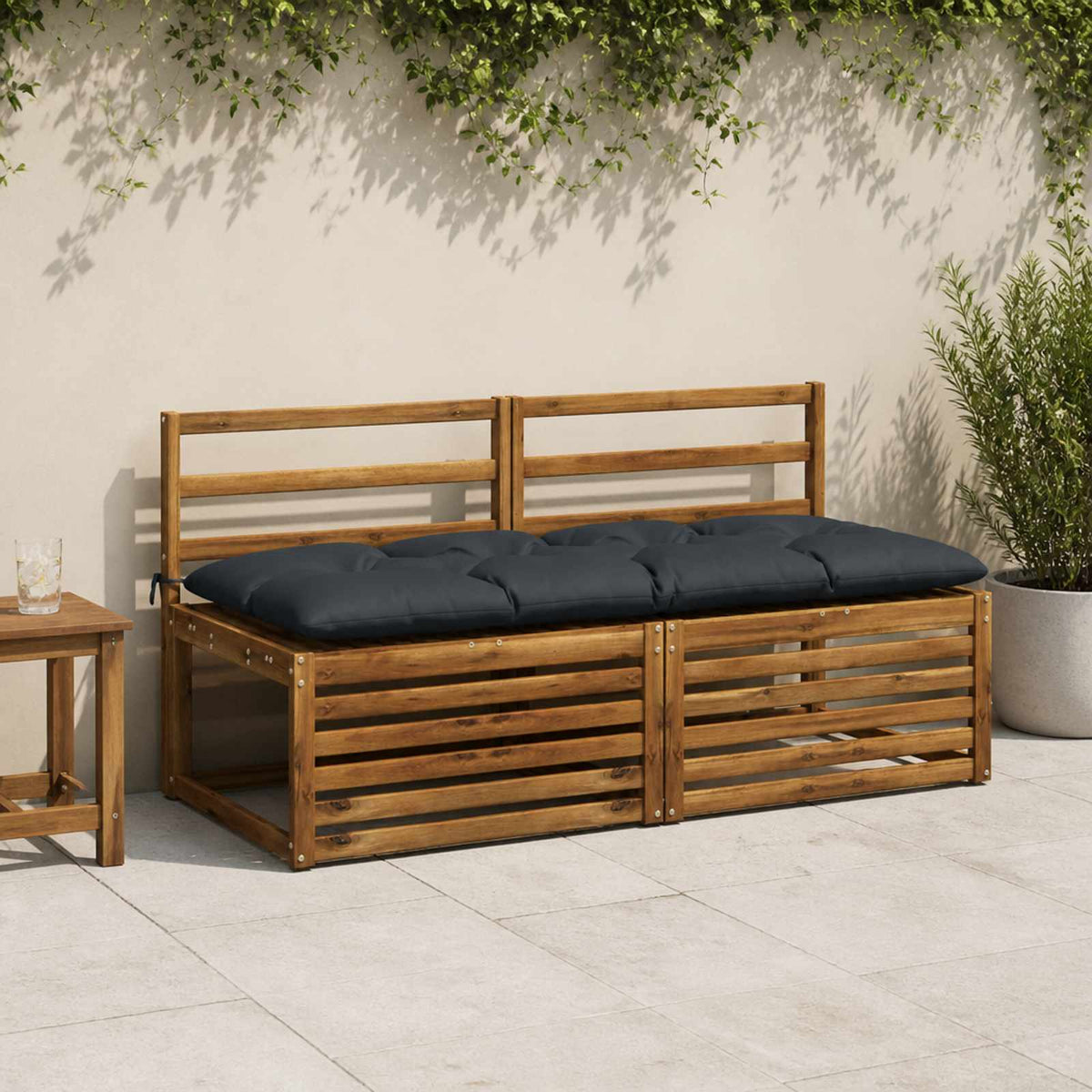 Bankkussen VIANEN 100% Polyester Donkerblauw 160 x 60 x 12 cm