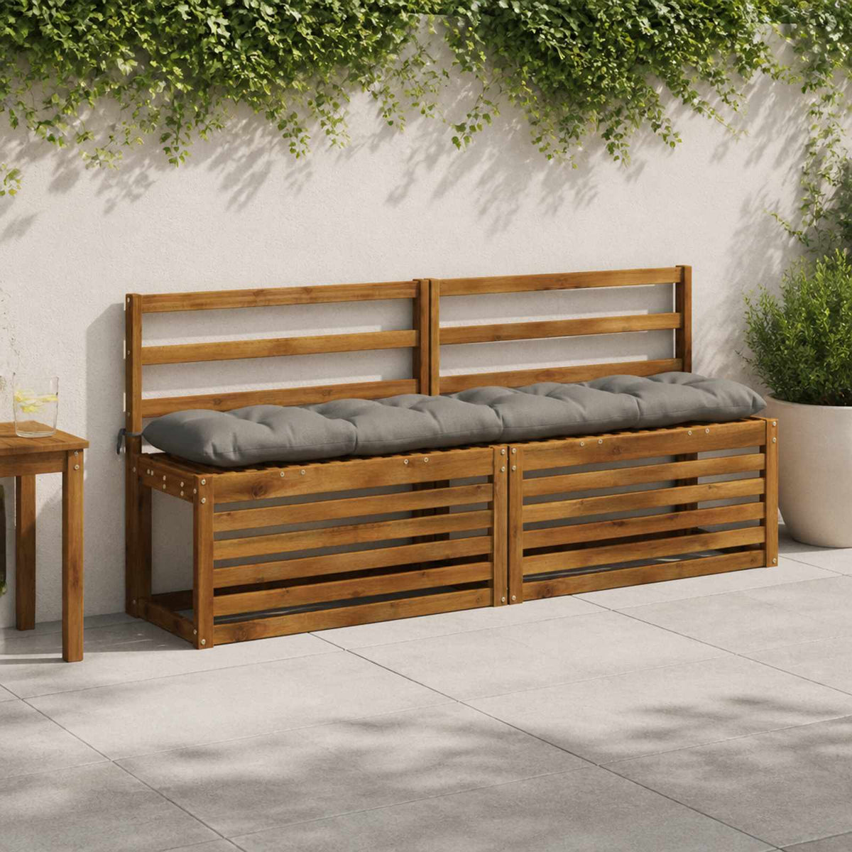 Bankkussen VIANEN 100% Polyester Grijs 170 x 30 x 12 cm
