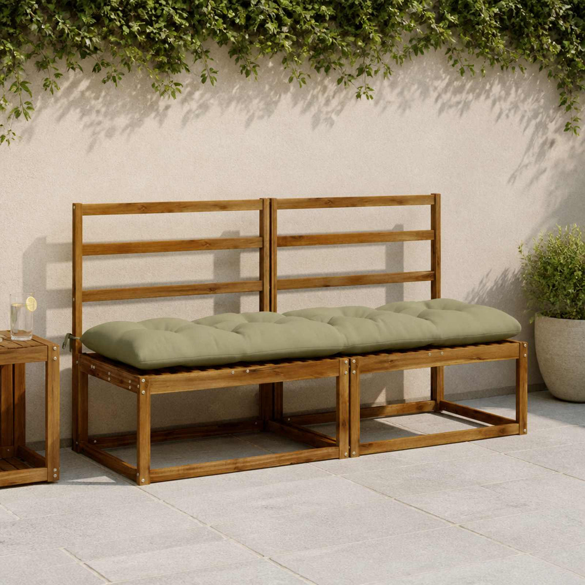 Bankkussen VIANEN 100% Polyester Lichtgroen 160 x 50 x 12 cm