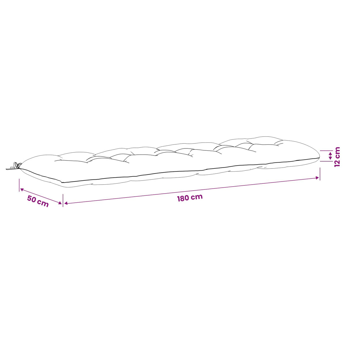 Bankkussen VIANEN 100% Polyester Lichtgroen 180 x 50 x 12 cm