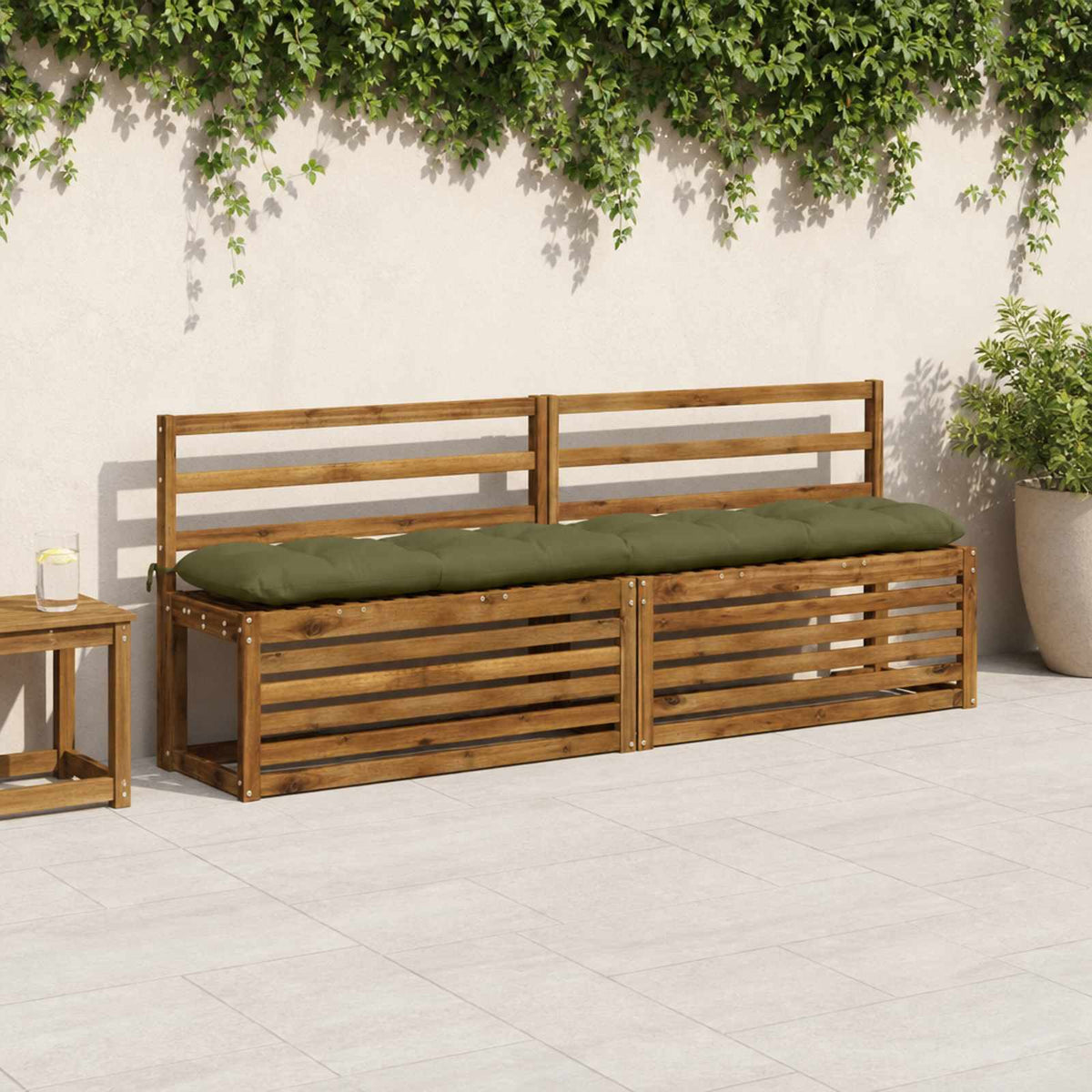 Bankkussen VIANEN 100% Polyester Olijfgroen 190 x 30 x 12 cm