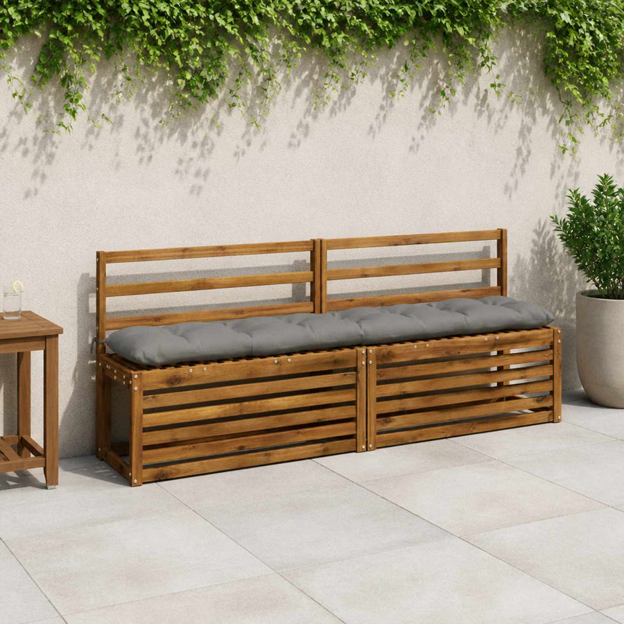Bank Kussens VIANEN 2 st 100% Polyester Grijs 200 x 30 x 12 cm