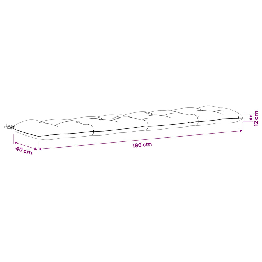 Bank Kussens VIANEN 2 st 100% Polyester Zand 190 x 40 x 12 cm