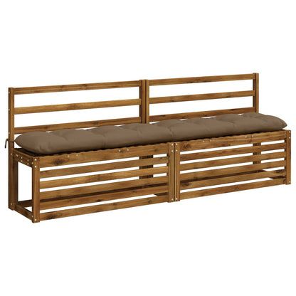 Bank Kussens VIANEN 2 st 100% Polyester Taupe 200 x 30 x 12 cm