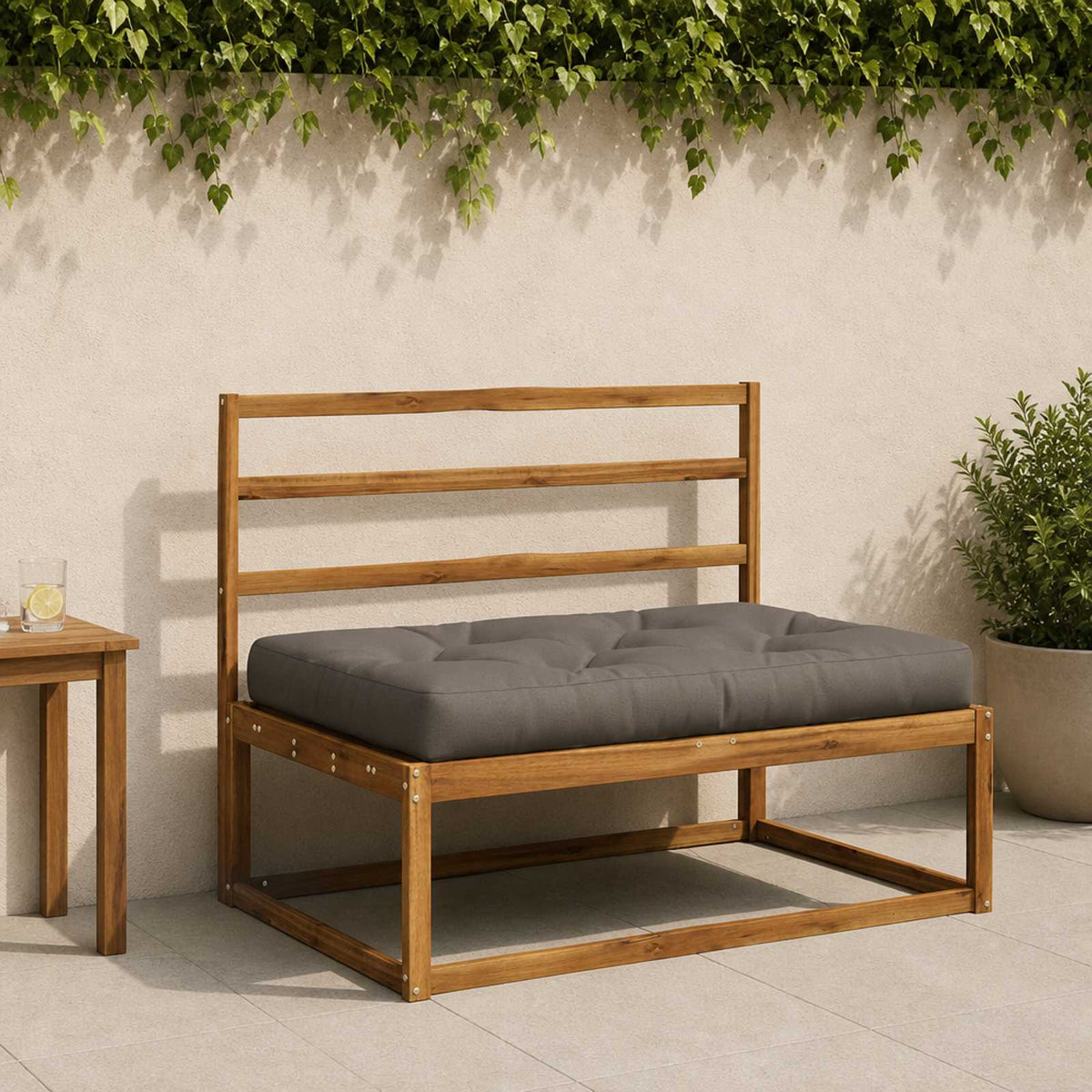 Pallet Zitkussen VIANEN 100% Polyester Grijs 120 x 80 x 12 cm