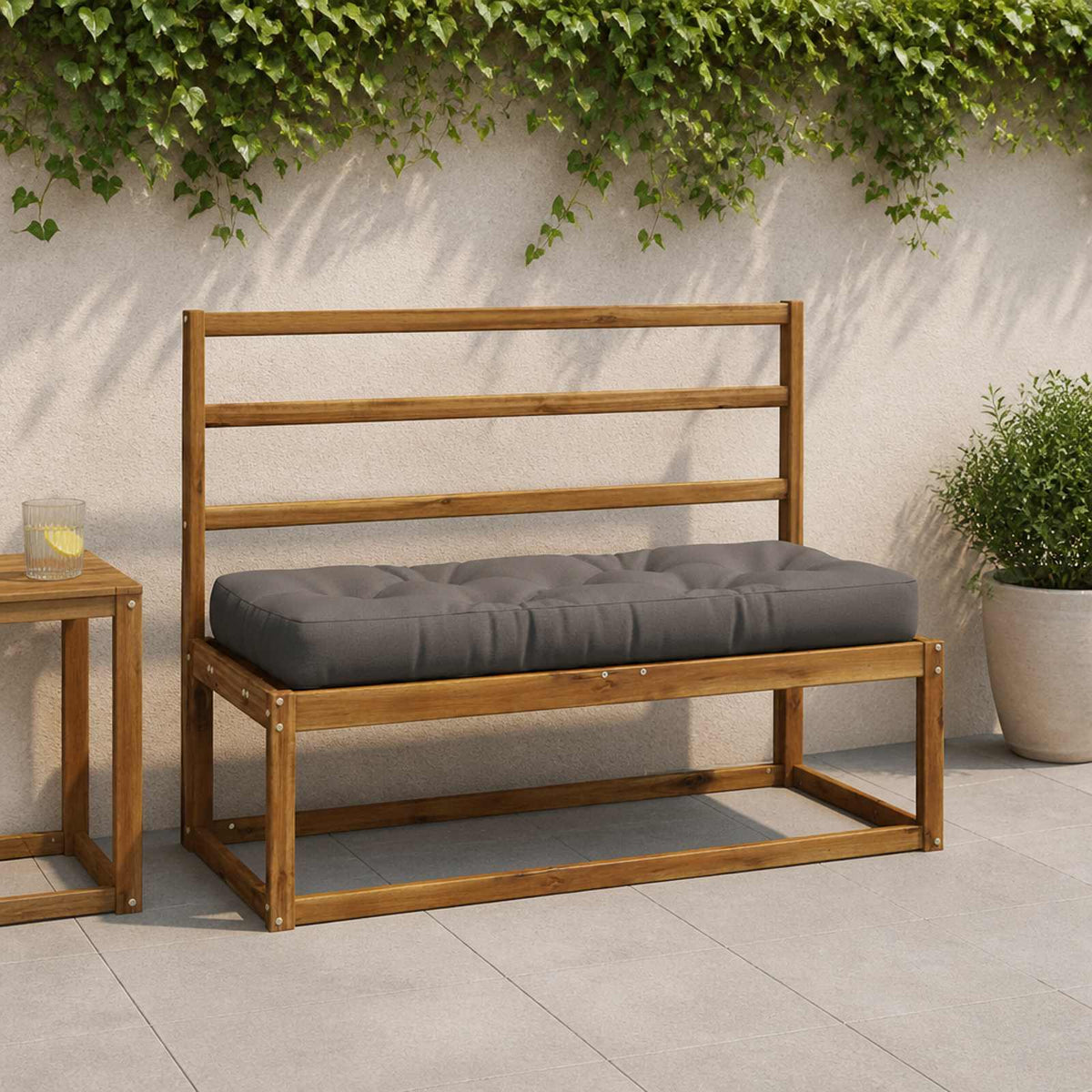 Pallet Zitkussen VIANEN 100% Polyester Grijs 120 x 50 x 12 cm