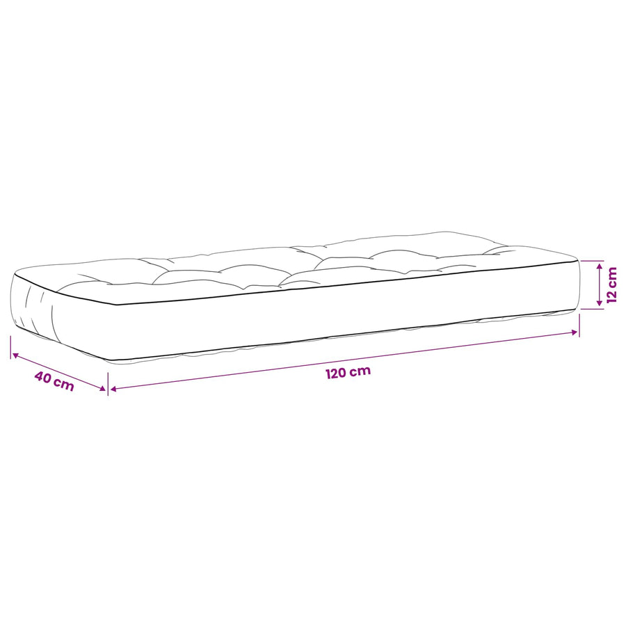 Pallet Zitkussen VIANEN 100% Polyester Wit 120 x 40 x 12 cm