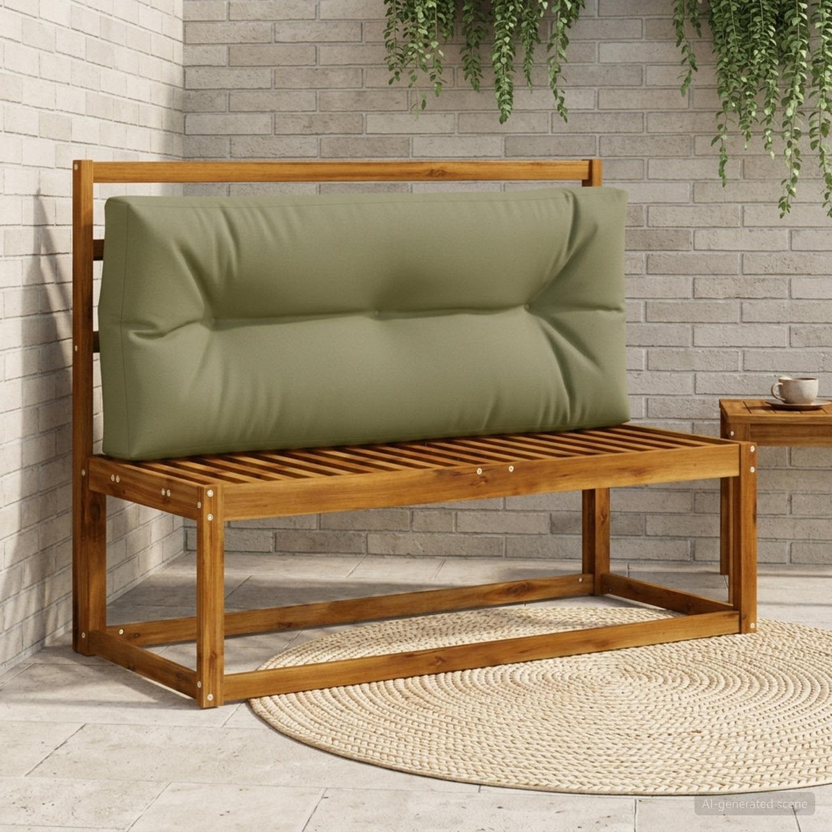 Pallet Rugkussen VIANEN 100% Polyester Olijfgroen
