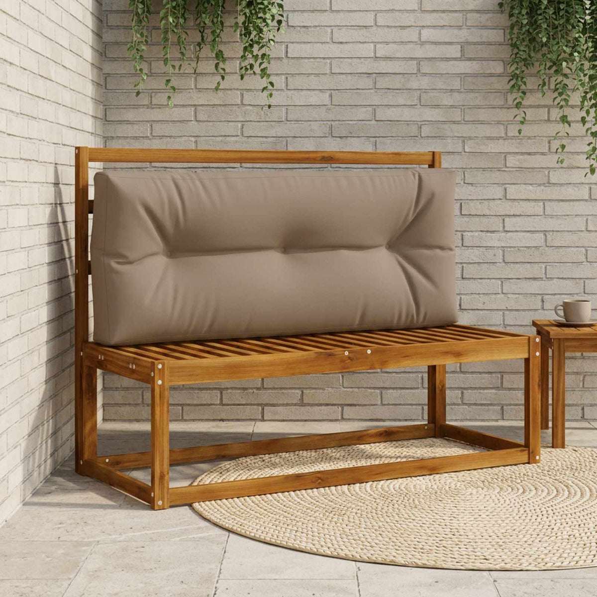 Pallet Rugkussen VIANEN 100% Polyester Taupe 120 x 60 x 12 cm