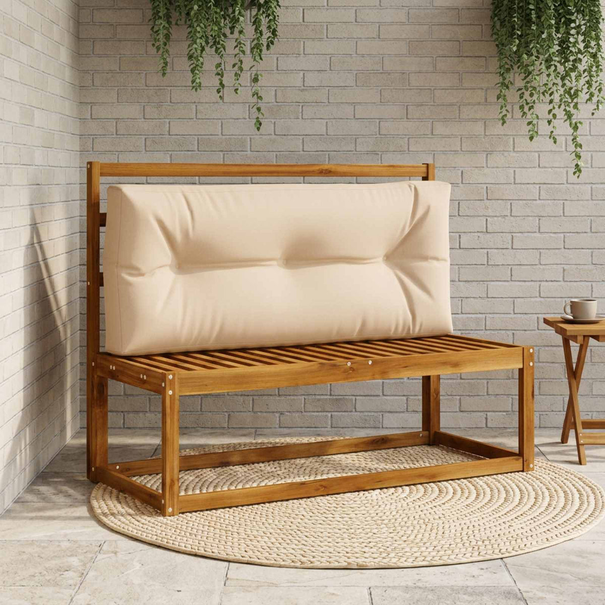 Pallet Rugkussen VIANEN 100% Polyester Zand 120 x 60 x 12 cm