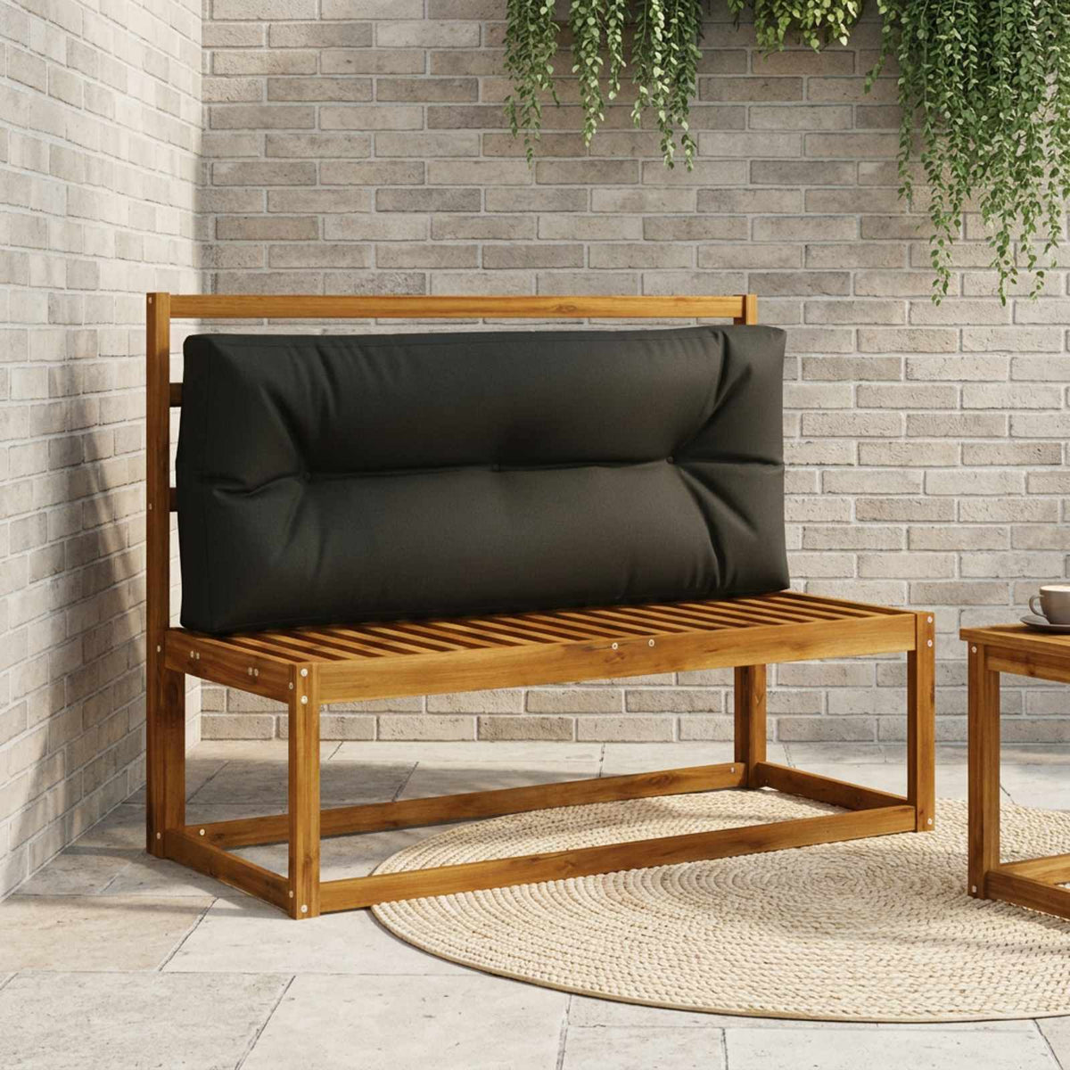 Pallet Rugkussen VIANEN 100% Polyester Zwart 120 x 60 x 12 cm