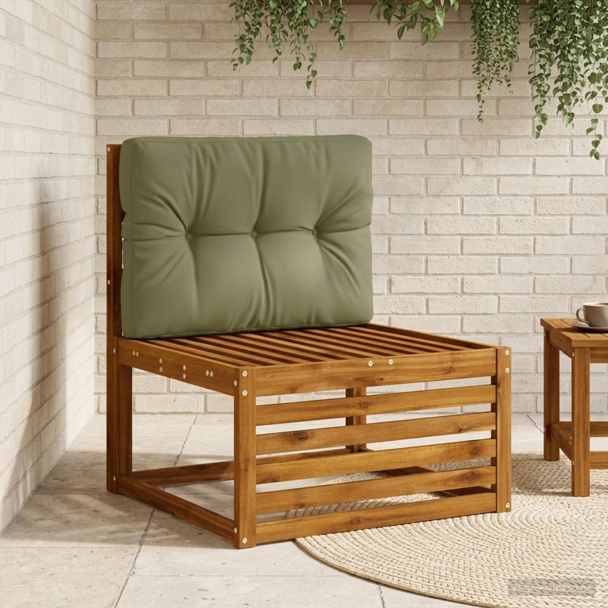 Pallet Rugkussen VIANEN 100% Polyester Olijfgroen