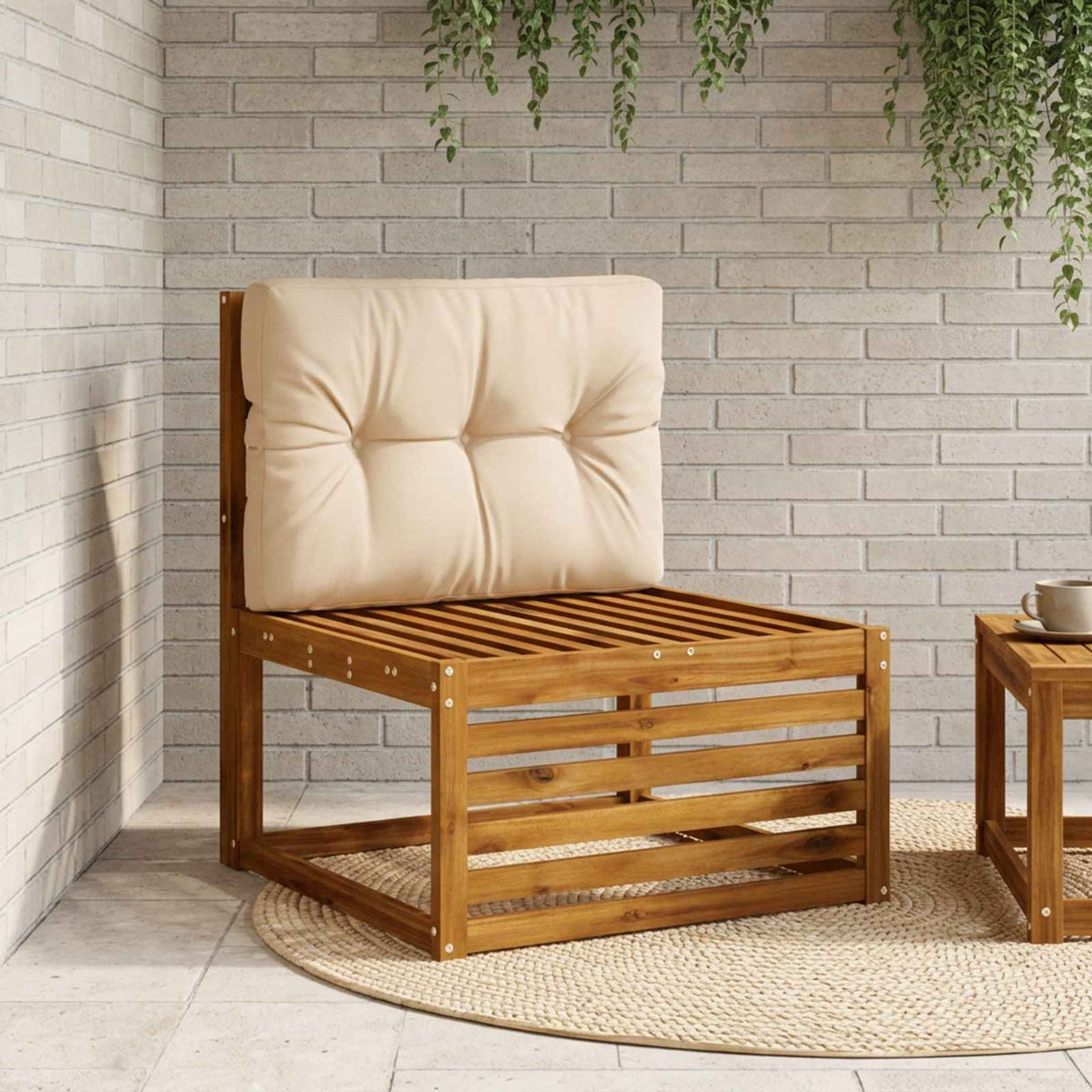 Pallet Rugkussen VIANEN 100% Polyester Zand 70 x 40 x 12 cm