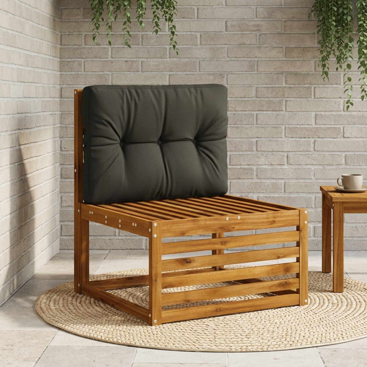 Pallet Rugkussen VIANEN 100% Polyester Zwart 70 x 60 x 12 cm