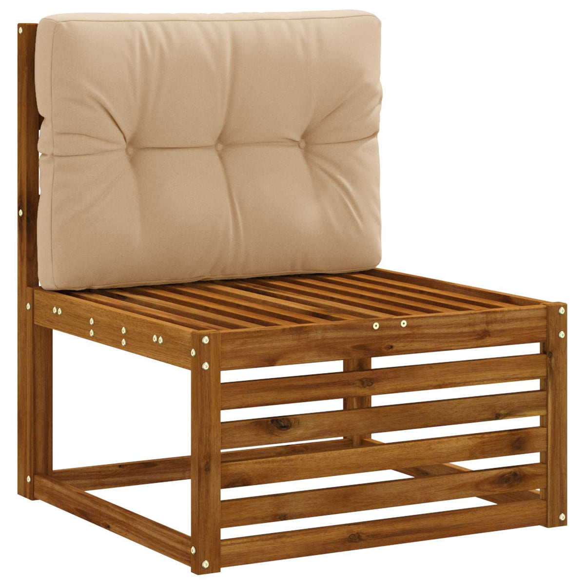 Pallet Rugkussen VIANEN 100% Polyester Zand 70 x 60 x 12 cm