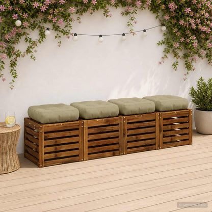 4-Piece Zitkussens VIANEN 4 pcs 100% Polyester Lichtgroen