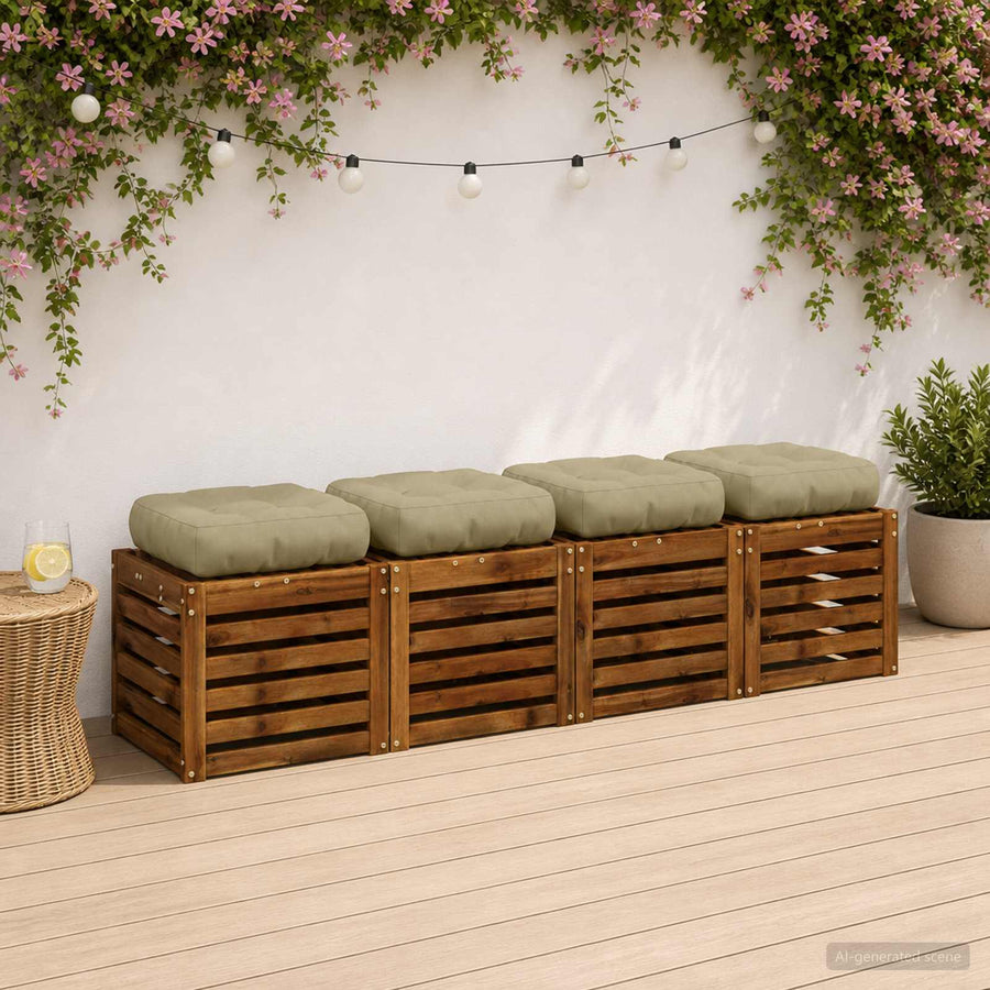 4-Piece Zitkussens VIANEN 4 pcs 100% Polyester Lichtgroen