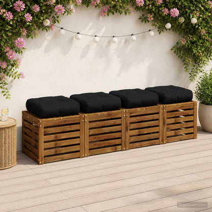 4-Piece Zitkussens VIANEN 4 pcs 100% Polyester Zwart