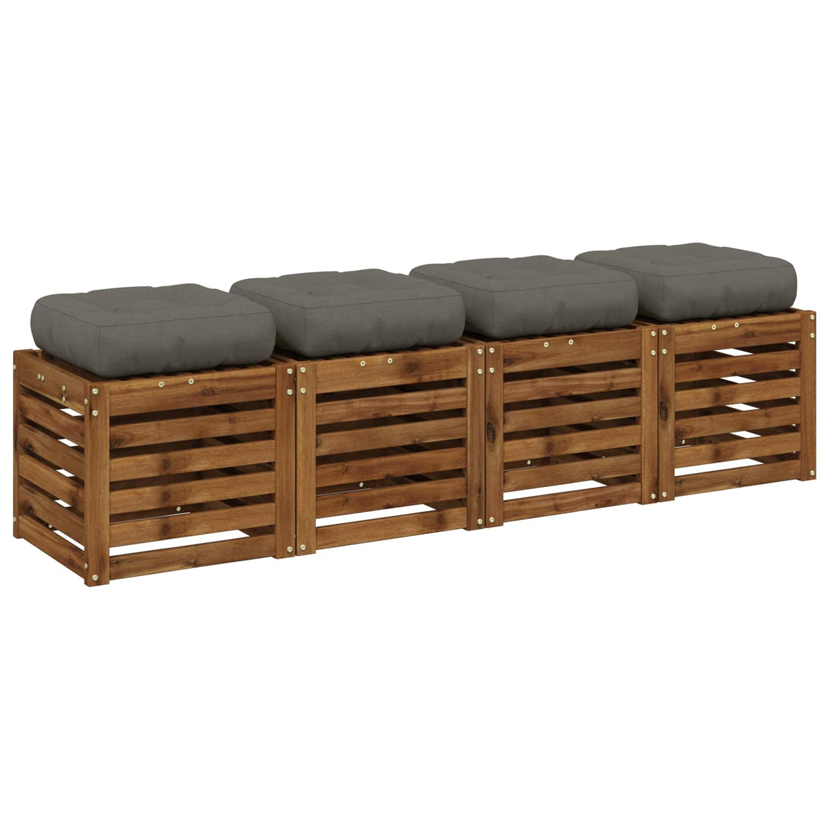 4-Piece Zitkussens VIANEN 4 pcs 100% Polyester Grijs