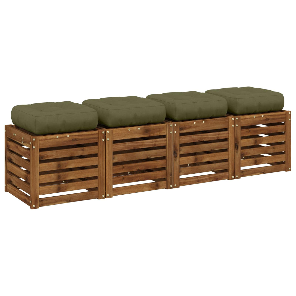 4-Piece Zitkussens VIANEN 4 pcs 100% Polyester Olijfgroen