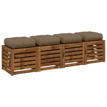 4-Piece Zitkussens VIANEN 4 pcs 100% Polyester Taupe
