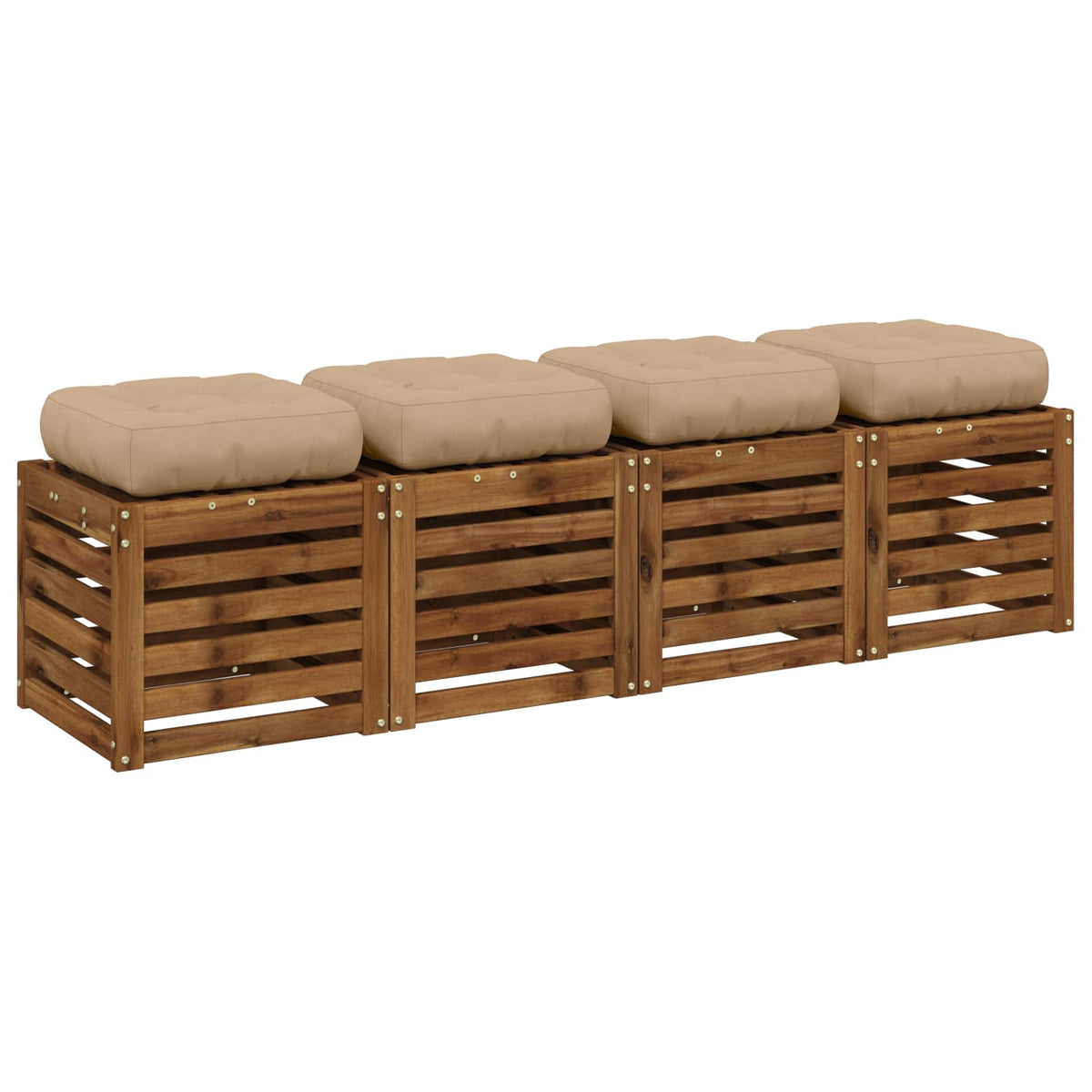 4-Piece Zitkussens VIANEN 4 pcs 100% Polyester Zand
