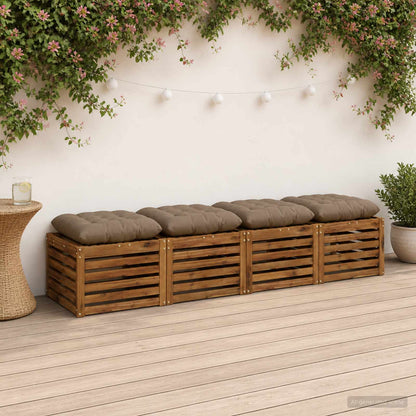 Zitkussens VIANEN 4 st 100% Polyester Taupe 60 x 60 x 12 cm