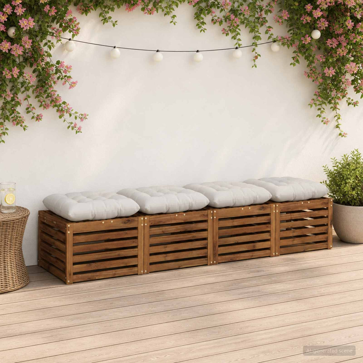 Zitkussens VIANEN 4 st 100% Polyester Wit 45 x 45 x 12 cm