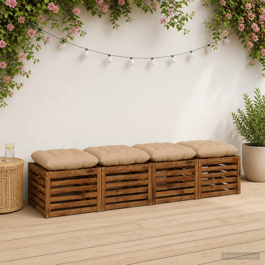 Zitkussens VIANEN 4 st 100% Polyester Zand 60 x 60 x 12 cm