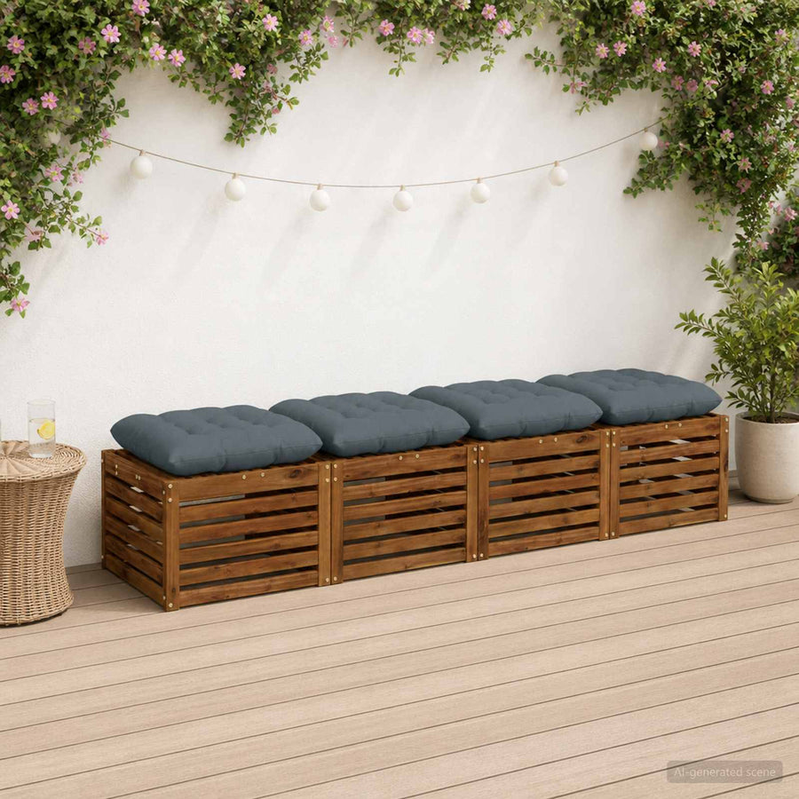 Zitkussens VIANEN 4 st 100% Polyester Blauw 60 x 60 x 12 cm